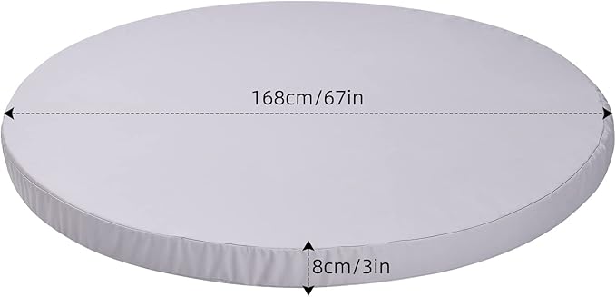 MICTONY Outdoor Daybed Cushion Cover, 66" Replacement Daybed Cover with Elastic Band, Sun Bed Cushion Cover, Outdoor Round Bed Cushion, Cover ONLY (Daybed NOT Included) (White)