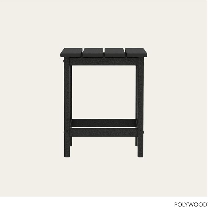 POLYWOOD Long Island 18" Side Table, Black