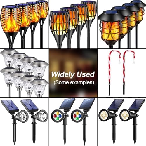 Metal Stakes Solar Lights Replacement Spike - Outdoor Ground Stake for Garden Lights Landscape Yard Pathway Patio Christmas Lamps Pole (Metal-6 Pack) - 0.78x5.36 inches
