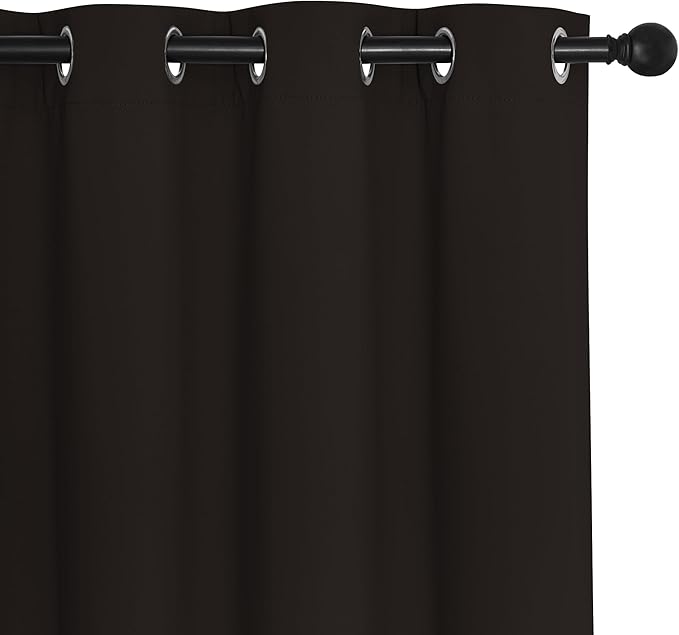 NICETOWN Toffee Brown Blackout Curtains for Bedroom/Living Room 132 Inch Length - Thermal Insulated Room Darkening Grommet Top Window Curtains (100 by 132 - Inch, 1 Panel)