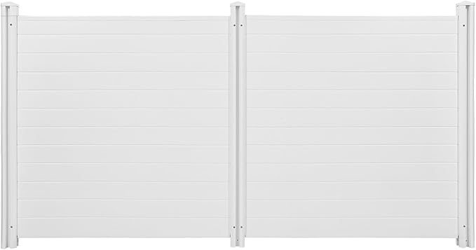 VEVOR Outdoor Privacy Screens, 50" W x 50" H Air Conditioner Fence, Pool Equipment Enclosure, Horizontal Vinyl Privacy Fence, Perfect to Enclose Trash Can and A/C Units (2-Panel)