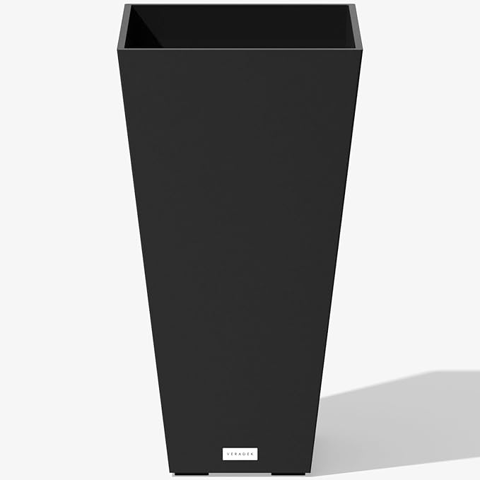 Veradek V-Resin Indoor/Outdoor Taper Planter (26 inch, Black)
