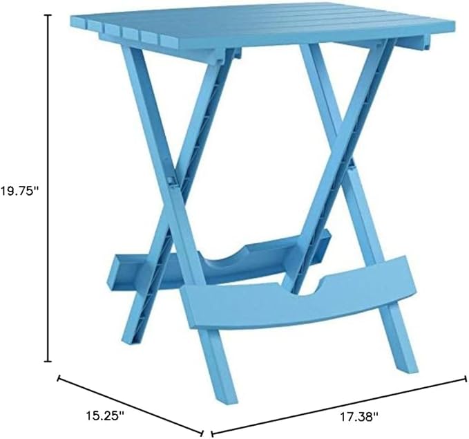Adams Manufacturing 8500-21-3700 Plastic Quik-Fold® Side Table, Pool Blue