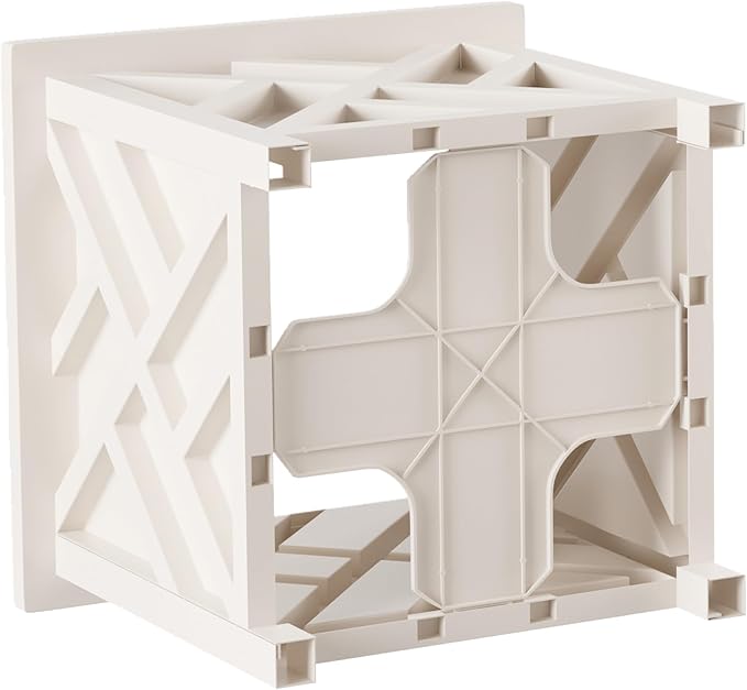 Lattice Design Outdoor Planter Box - 14.75” Square 13” Tall White Plant Pot - Decorative Plant Pots for Front Porch Decor - Flower Pots Outdoor Planters for Porch Patio or Garden Decor by Pure Garden