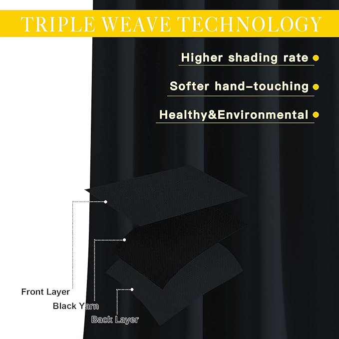 NICETOWN Blackout Curtain for Sliding Glass Door, Grommet Top Thermal Insulated Weighted Wide Drapes/Draperies for Bedroom/Living Room (Black, 80 by 95 inches, 1 Panel)