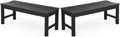 Stoog Outdoor Benches Set of 2, 2-Person Backless Patio Bench, All-Weather HIPS Garden Bench, Never Rot or Fade, for Backyard, Porch, Deck, and Entryway, Black