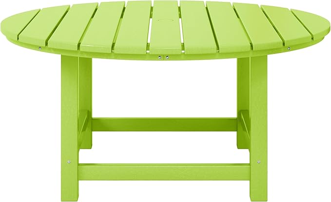 WestinTrends Malibu Low Outdoor HDPE Round Patio Coffee Table, Lime