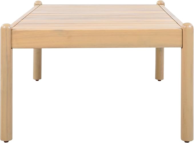 Christopher Knight Home Lenor Patio Acacia Wood Coffee Table, Solid Wood Outdoor Table for Patio Furniture Set, Slat Panel Rectangular Top, Light Teak