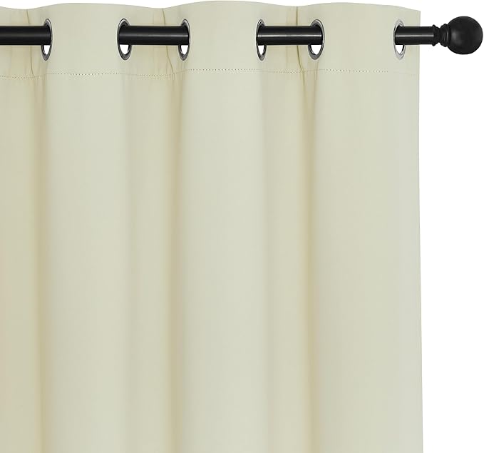 NICETOWN Room Divider Curtain 132 Inches Long, Wide Blackout Sliding Door Curtain for Bedroom, Room Darkening Privacy Window Curtain for Patio Door (1 Panel Set, Beige, 80 x 132 Inch)