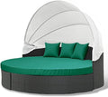 MICTONY Outdoor Daybed Cushion Cover, 66" Replacement Daybed with Elastic Band, Sun Bed Round Cushion ONLY (Daybed NOT Included), Ink Green