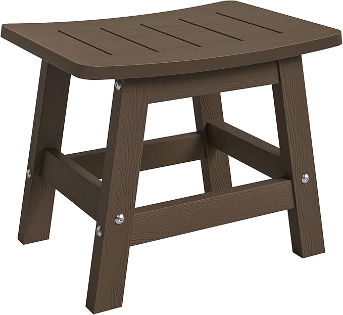 LUE BONA Outdoor Adirondack Ottomans, Footrest Footstool, Outdoor Foot Rest for Patio, HDPS All Weather Waterproof Footrest Footstool for Adirondack Chair, Dark Brown