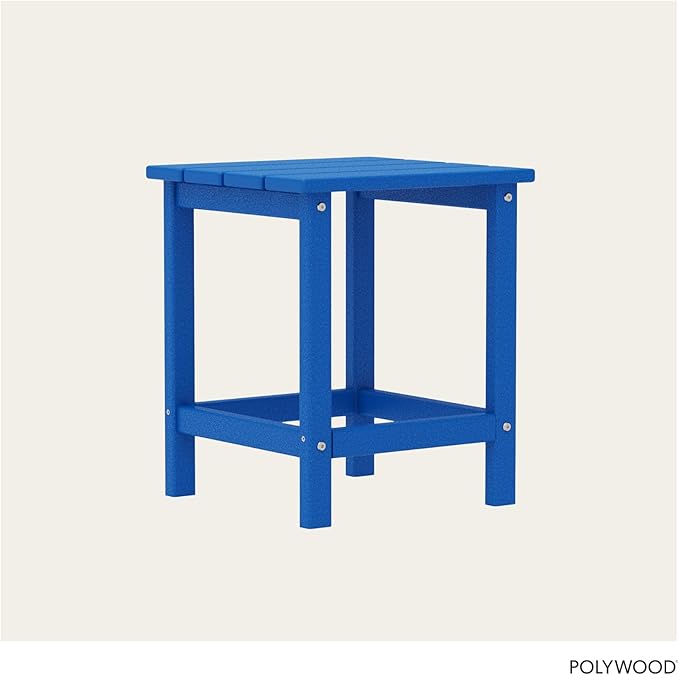 POLYWOOD Long Island 18" Side Table, Pacific Blue