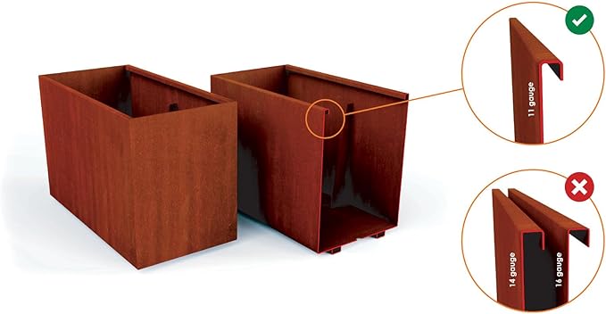 Plantercraft Corten Steel Planter - 30x12 Inch Large Round Planters for Outdoor Plants - Extra Large Outdoor Planters for Modern Patio, Deck & Landscape Design