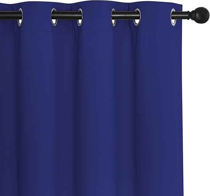 NICETOWN Blackout Sliding Glass Door Curtains, Room Darkening Thermal Insulated Curtains for Living Room Bedroom, Extra Wide Window Drapes, 1 Panel, W80 x L118, Navy Blue