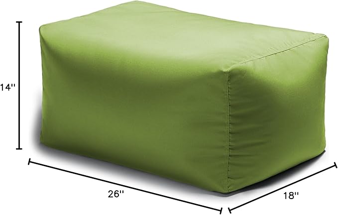 Jaxx Leon Outdoor Bean Bag Ottoman, Lime Green