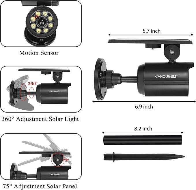 Solar Lights Outdoor Motion Sensor Flood Lights 2000LM IP67 Waterproof Security Spot Lights for Yard Garden Patio 4 Pack