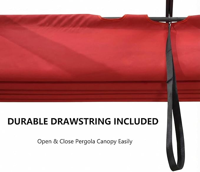 Pergola Shade Cover Replacement Canopy Top Compatible with 10 X 10 ft 6-Bar Pergola Frames - Red (Canopy Size 116" W x 95" L, Canopy Top Only)