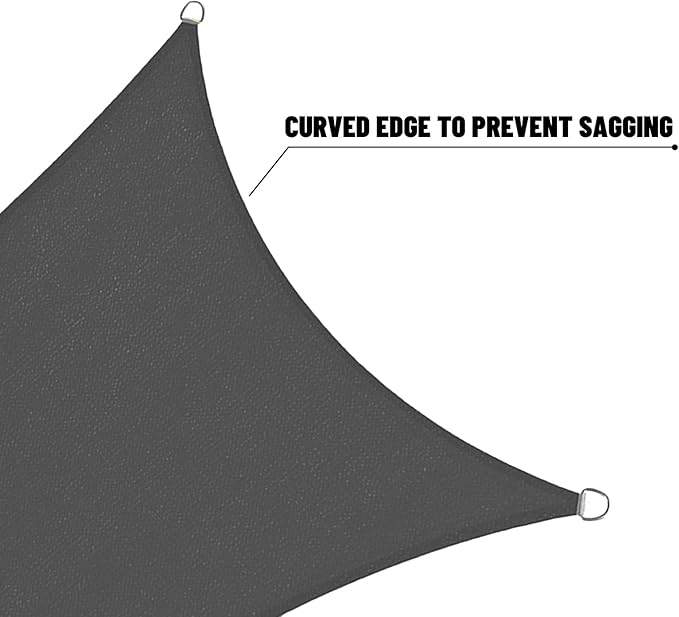 SUNNY GUARD Sun Shade Sail 8' X 8' X 8' Triangle Graphite Grey UV Block Sunshade for Backyard Yard Deck Patio Garden Outdoor Activities and Facility(We Make Custom Size)