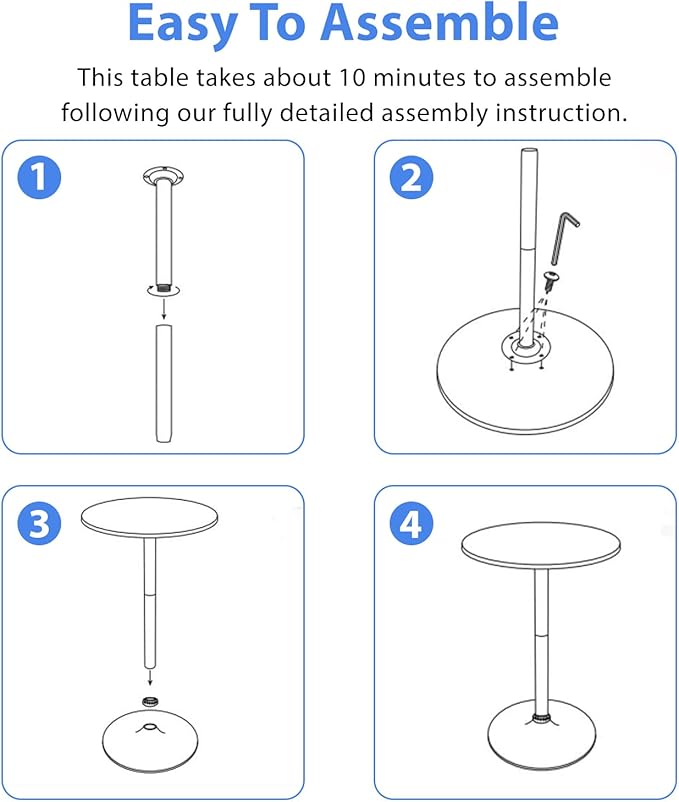 FDW Bistro Pub Table 2 Pack 40 Inch Height Cocktail Table Round Bistro Bar Table for Home and Kitchen Dining