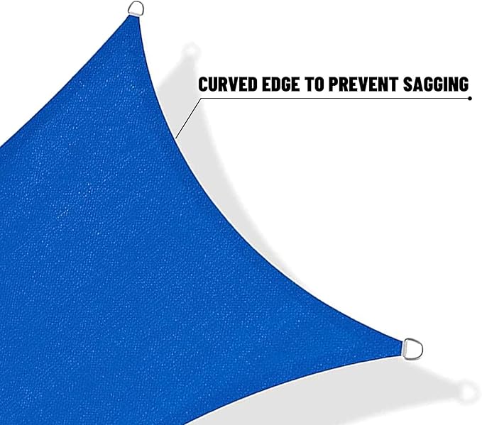 SUNNY GUARD Sun Shade Sail 8' x 10' Rectangle Blue UV Block Sunshade for Backyard Yard Deck Patio Garden Outdoor Activities and Facility(We Make Custom Size)