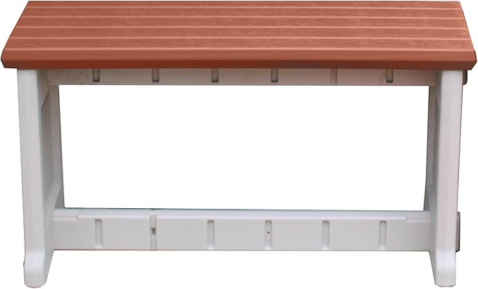 Bench, Redwood Top with Warm Grey Sides, 1 Pack - Proudly Made in The USA, Click and Lock Hardware-Free Assembly, Durable and Stylish Outdoor Seating