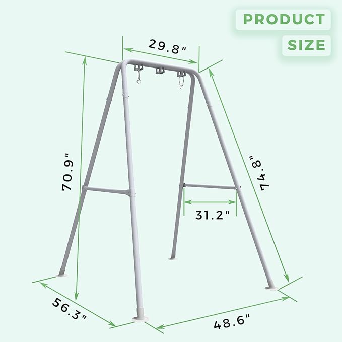 G TALECO GEAR Hammock Chair Stand,Heavy-Duty Steel 300LBS Multi-Use Hammock Stand for Outdoor Indoor, Swing Chair not Include (White)