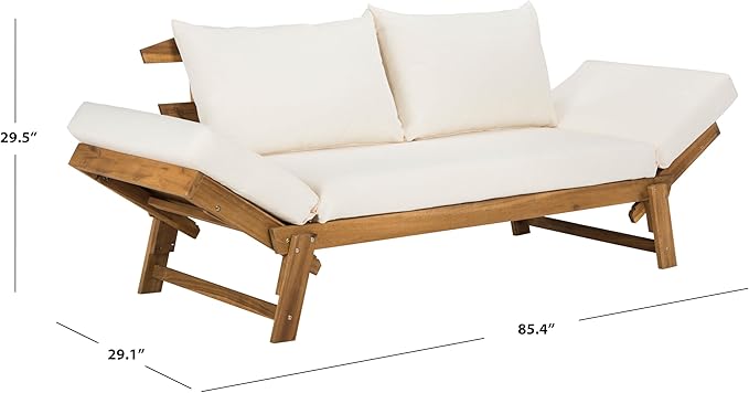 Safavieh PAT6745A Outdoor Collection Tandra Grey Modern Contemporary Daybed Day Bed