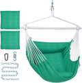 Backyard Expressions Hanging Hammock Chair Swing with Cushions & Hanging Kit – 500 lb Capacity, Cotton Blend Fabric, for Indoor/Outdoor Use – Includes Chain, Hooks & Spring – 5 Colors
