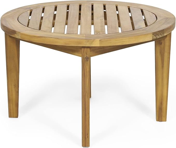 Solano Outdoor Circular Coffee Table - Acacia Wood - Teak