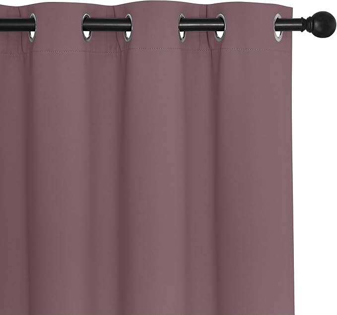 NICETOWN Blackout Patio Curtains 100 x 144 Inches Long for Sliding Door Extral Wide Blackout Curtain Panels Thermal Insulated Room Divider - Grommet Top, 100" W x 144" L, 1 Panel, Dry Rose