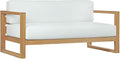 Modway Upland Teak Wood Outdoor Patio Sofa with Cushions in Natural White
