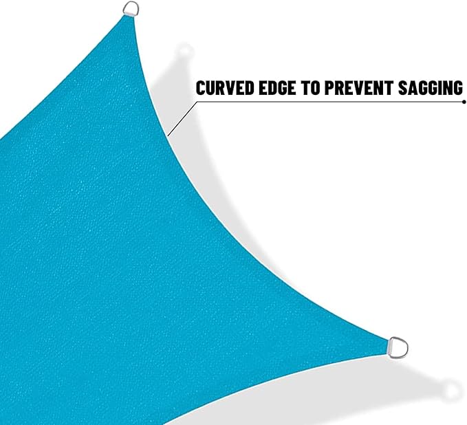 SUNNY GUARD Sun Shade Sail 8' x 10' Rectangle Turquoise Blue UV Block Sunshade for Backyard Yard Deck Patio Garden Outdoor Activities and Facility(We Make Custom Size)