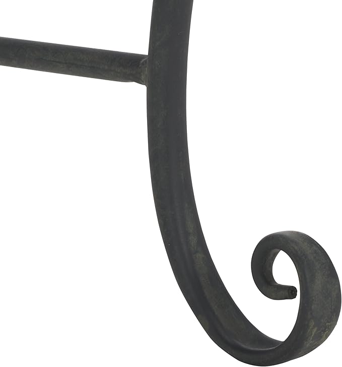 SAFAVIEH Outdoor Collection Abia Victorian Antique Black Semicircle Tree Bench