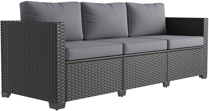 Aoxun 1 Piece Outdoor Patio Furniture Set 3 Seats, Gray