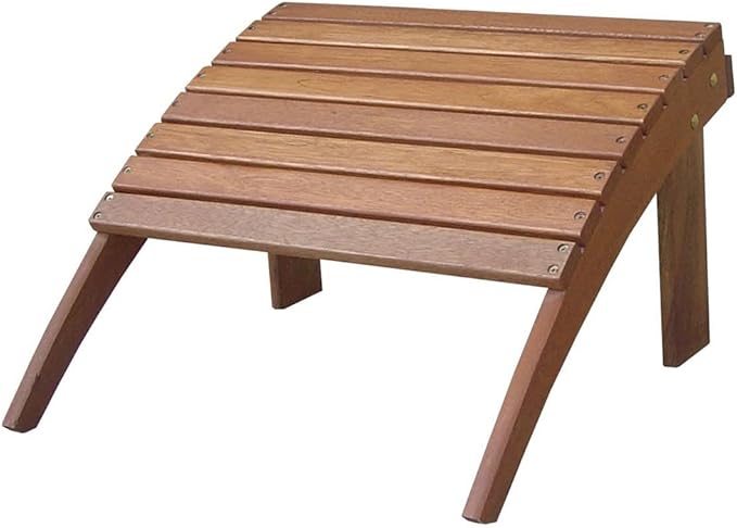 Linon Home Dcor Linon Adirondack Woodstock Ottoman, Teak Stain, Acorn, 21.6"W x 21.06"D x 13.7"H