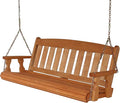 Amish Casual Heavy Duty Mission Treated Porch Swing, 6-Foot, Cedar Stain, 8Ft Chains, Without Cups