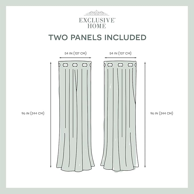 Exclusive Home Canopy Stripe Indoor/Outdoor Grommet Top Curtain Panel, 54"x96", Navy / Sand, Set of 2