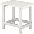 Weatherproof Outdoor Side Table, HDPE Small Outdoor Table for Adirondack, 16.6-Inch Patio Square End Tables for Garden, Backyard, Porch, Deck, Balcony, Poolside (White)