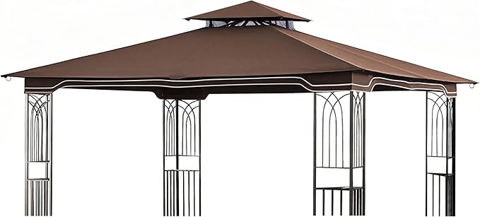 SCOCANOPY Replacement Gazebo Canopy for 10 x 12 Regency II Patio Gazebo Model L-GZ798PST,A101004104,A101004105,(Brown)