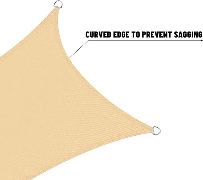 LOVE STORY Rectangle 8'x14' Waterproof Sun Shade Sail Canopy UV Block for Outdoor Patio Backyard Carport,Sand(We Make Custom Size)