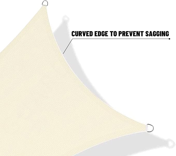 SUNNY GUARD Custom Size 14'x20' Butter Cream Sun Shade Sail Rectangle UV Block Shade for Backyard Yard Patio Deck Garden(Customized)