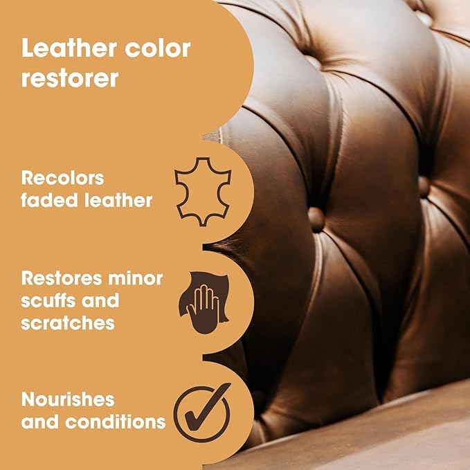 The Original Leather Recoloring Balm by Furniture Clinic - Pine Green Leather Dye for Furniture, Couches & Car Seats - Restore Scratched, Faded, & Damaged Surfaces