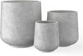 Kante 15.3"+11.6"+8.2" Dia Round Concrete Planter, Large Outdoor Indoor Planter Pots Containers with Drainage Holes and Rubber Plug for Home Garden Patio, Natural Concrete