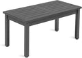 LUE BONA Outdoor Coffee Table Rectangle, HDPS Patio Coffee Tables for Outside, All Weather Patio Coffee Table with Slatted Tabletop for Deck, Garden, Balcony, Indoor or Outdoor Use, Dark Gray