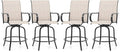 Giantex Set of 4 Swivel Outdoor Bar Stools, All-Weather Bar Height Patio Chairs, 330LBS Capacity, 360 Rotating Outside Bar Chairs with High Back Armrests, for Porch Yard Lawn Garden Pool (Grey)