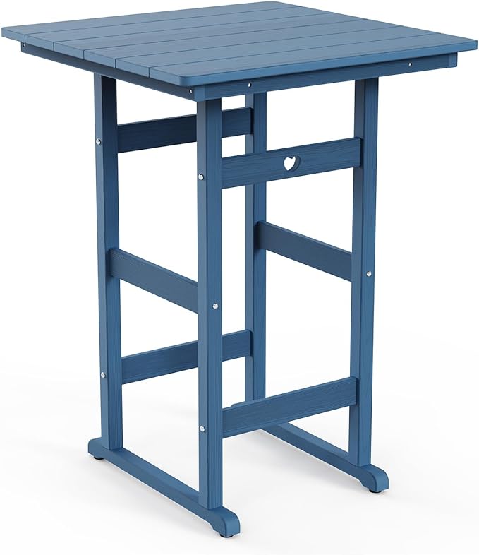 Patio Bar Table,Adirondack Table1 Pieces Set, Bar Height outdoor bar table Set of 1, Outdoor Bar Stools Set,Weather-Resistant Outdoor Furniture for Deck, Balcony, Poolside Easy Assembly, Navy Blue