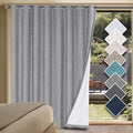 H.VERSAILTEX Linen Blackout Curtains Durable Thick Textured Linen Look 100% Blackout Patio Door Curtain Anti Rust Grommet Extra Wide Sliding Door Curtain Panel, W100 x L108 inch - Dove Gray