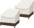 Amazon Basics Patio Chair Lounge Deep Seat, Outdoor Lawn and Patio Furniture Covers, Heavy Duty, Waterproof, Waterproof, Anti-UV, Durable, Set of 2, Beige/Tan