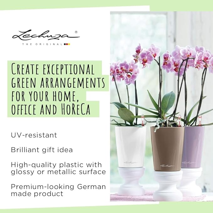 Lechuza MINI-DELTINI Scarlet Red High Gloss, Self-Watering Small Indoor Planter, H5.1 L3.9 W3.9 in