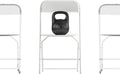 Flash Furniture Hercules Series Big & Tall Stackable Plastic Folding Chairs, Extra Wide Commercial Event Seats, Set of 4, White